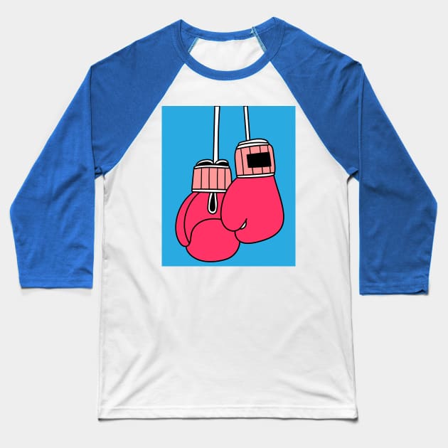 Boxing Female Boxer Retro Boxing Gloves Baseball T-Shirt by flofin